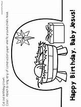 Jesus Birthday Happy Baby Christmas Coloring Preschool Printable Pages Preview Cake sketch template