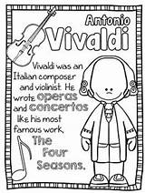 Composers Coloring Baroque Music Kids Sheets Worksheets Vivaldi Fact Classical Board Elementary Composer Activities Musical Choose sketch template