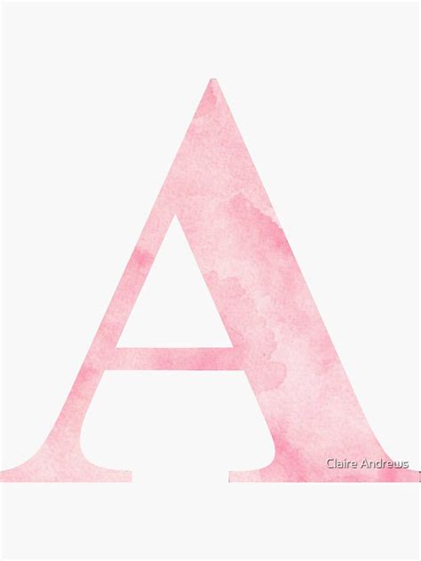 letter  light pink watercolor design sticker sticker