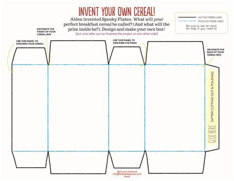 cereal box template