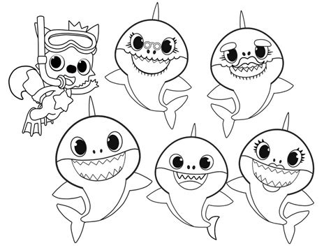 baby shark happy birthday coloring page coloring pages