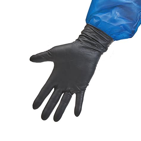 nitrile extended cuff black exam gloves  mil dqe