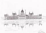 Budapest Parliament Building sketch template