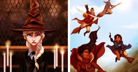 artists  imagines disney princesses  harry potters wizarding world universe