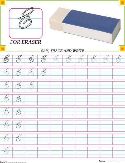 cursive capital letter  practice worksheet   cursive