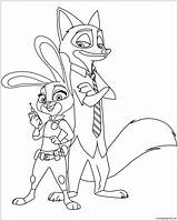 Hopps Judy Nick Wilde Pages Coloring Online Color Coloringpagesonly sketch template
