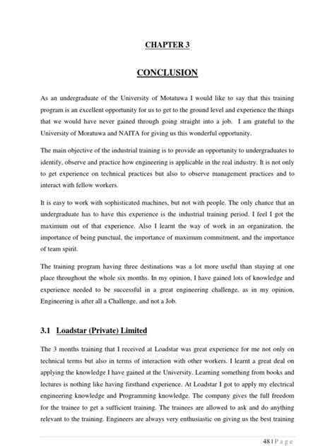 Industrial Training Report-Conclusion | Sri Lanka | Power