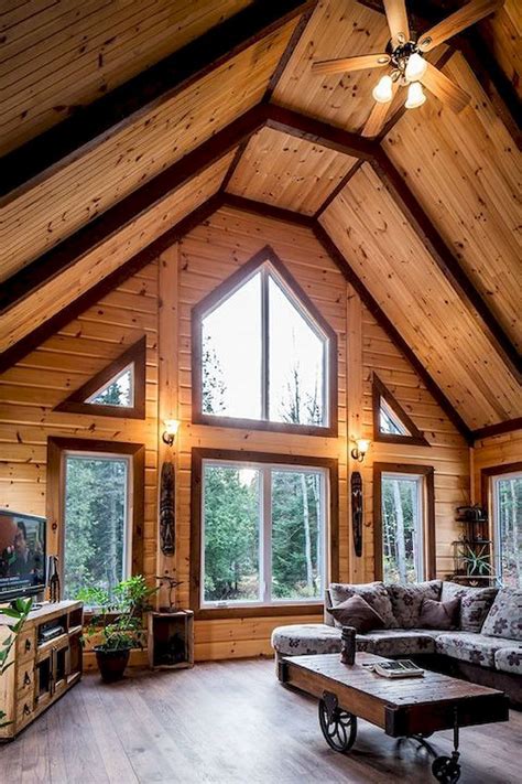 gorgeous log cabin style home interior design