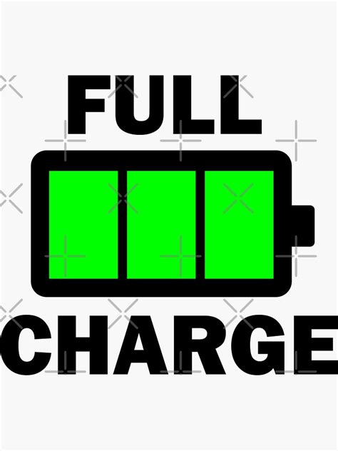 full charge battery design sticker  stoneje redbubble