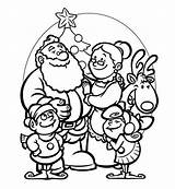 Christmas Family Coloring Celebrating Santa Members Clauss Drawing Celebration Pages Santas Coloringsky People Getdrawings Choose Board sketch template