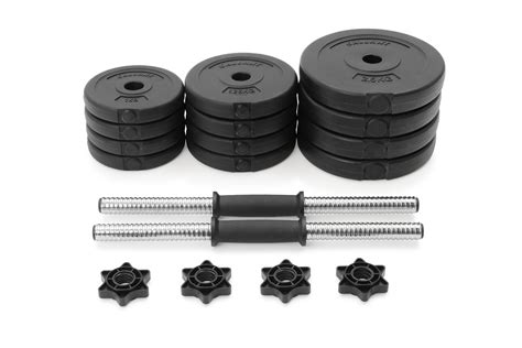 dumbbell set kg adjustable  weights bar spinlock vinyl fitness dumbells ebay