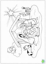 Coloring Dinokids Nativity Close sketch template
