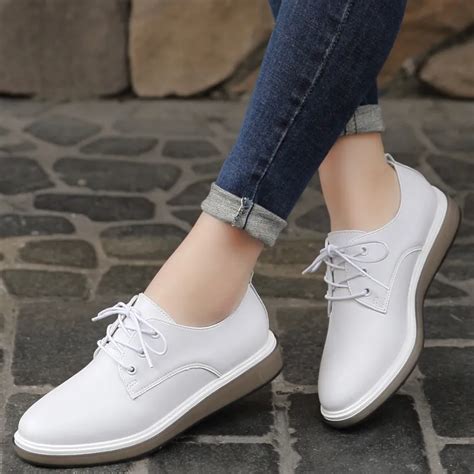 yzhyxs women flats shoes fashion korean white shoes genuine leather lace  womens casual shoes