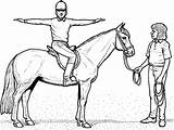 Ausmalbilder Pferde Reiterin Reiter Pferd Malvorlagen Malvorlage Ausmalen Tiere Longieren Turnier Kinderbilder Springend sketch template