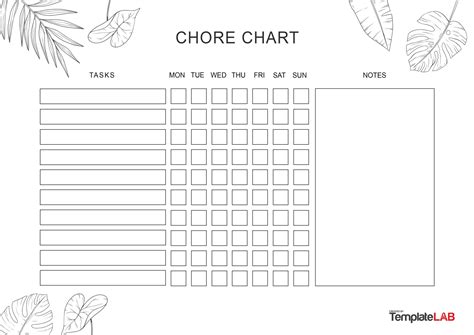 printable adult chore chart