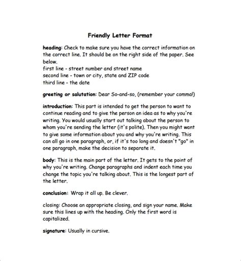 letter writing template friendly letter friendly letter template