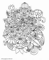 Coloring Pages Adult Flowers Flower Printable Adults Wild Print Book Look Other sketch template