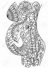 Womb Baby Drawing Stress Illustration Vector Zentangl Handmade Work Coloring Doodle Adults Anti Getdrawings Human Cartoon sketch template
