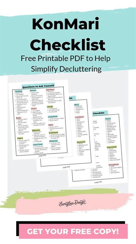 ultimate printable konmari checklist konmari checklist declutter