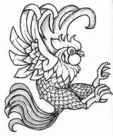 Rooster Tattoo Fighting Drawing Cubos Outline Printable Deviantart Fight Attacking Chicken Coloring Tattoos Line Pages Roosters Drawings Furious Prey His sketch template
