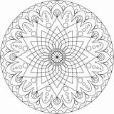 Mandala Coloring Pages Simple Therapy Print Detailed sketch template
