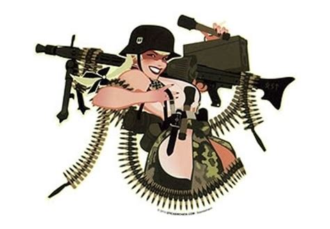 sexy mg42 military pin up girl gun vinyl sticker decal art by