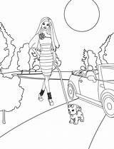 Barbie Coloring Pages Walmart Kids Customizable sketch template