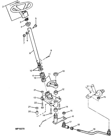 john deere lt manual steering parts diagram