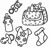 Coloring Baby Clothes Toys Pages Bag Accessories sketch template