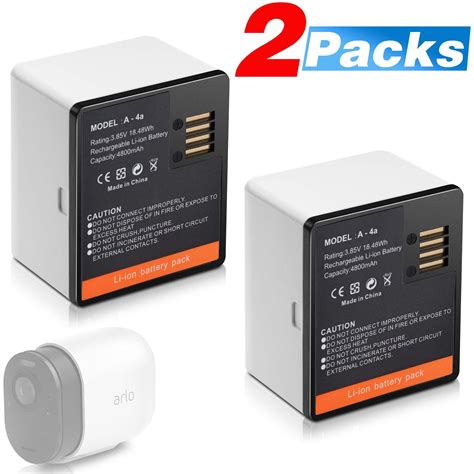 pack rechargeable batteries vma compatible  arlo ultra arlo pro  camera vmcp