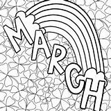 March Coloring Sheet Rainbow Pages Printable Madness Kids Add Cart Donuts Drama sketch template