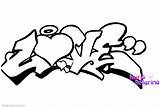 Graffiti Coloring Pages Lineart Printable Kids Adults Color Print sketch template