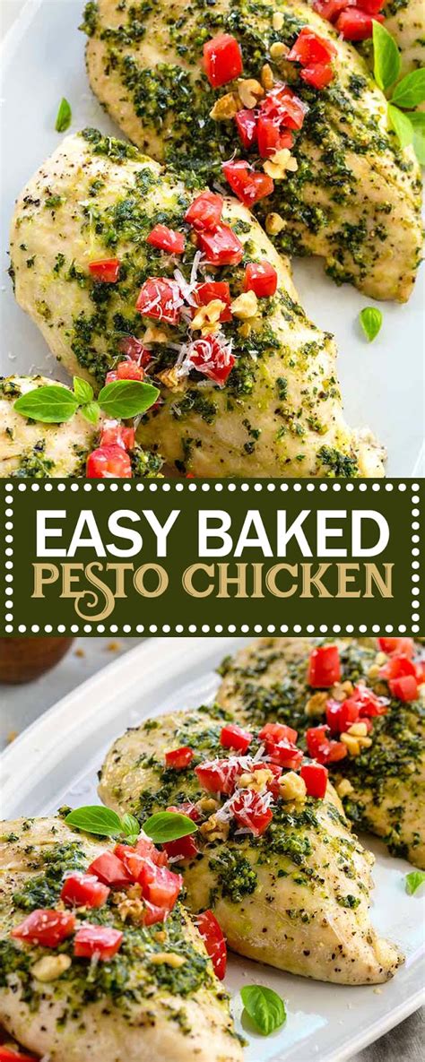 easy baked pesto chicken food fun kitchen