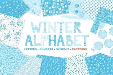 winter alphabet  patterns lettering alphabet textured lettering