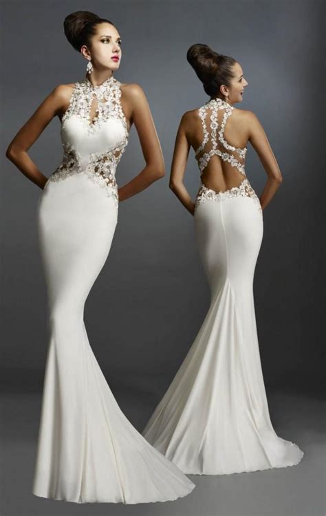janique 2015 sexy white evening dresses mermaid