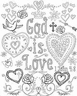 Coloring Religious Pages Printable Christian Valentine Color Getcolorings sketch template