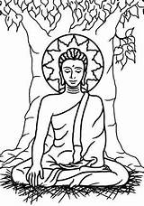 Buddha Colouring Clipart Webstockreview Buddhism Bouddhisme sketch template