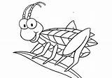Saltamontes Coloring Grasshopper Primavera Educación Menta Compartan Motivo Pretende Disfrute sketch template