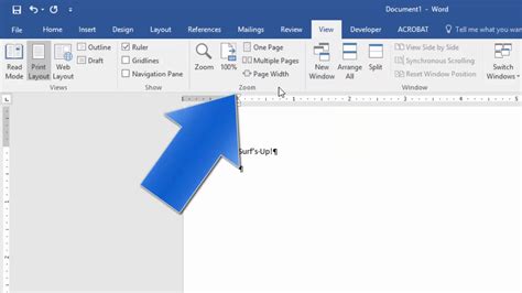 microsoft word  enter text display formatting marks insert  blank   zoom features