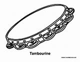 Percussion Tambourine Coloring Instrument Colormegood Music sketch template