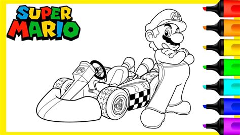 super mario kart coloring pages art  coloring fun youtube