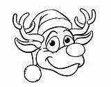 Rudolph Reindeer Face Coloring Coloringcrew Christmas sketch template