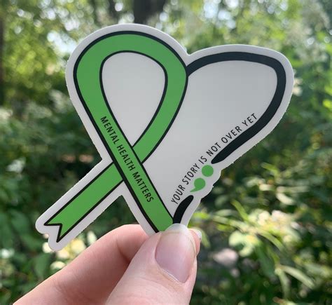 mental health awareness ribbon matte vinyl sticker  etsy