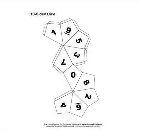 sided dice printable