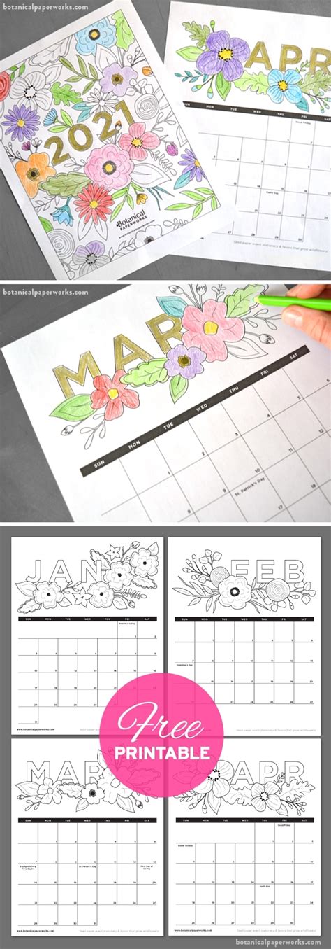 printable coloring calendar   calendar