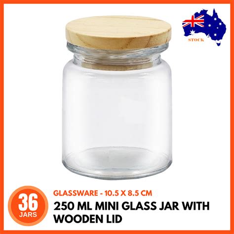 36 X Round Glass Jars Bulk 250ml Food Storage Jar Canister Container