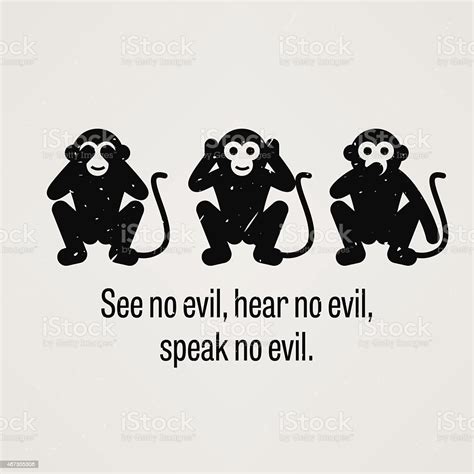 See No Evil Hear No Evil Speak No Evil Stock Vector Art And More Images