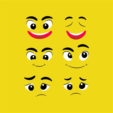 cartoon facial expressions  vector art   downloads