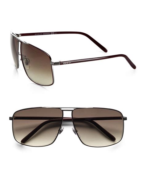 gucci navigator sunglasses in brown for men lyst