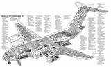 Globemaster Cutaway Boeing Iii Aviones Airplane Caza Ataque Planes sketch template